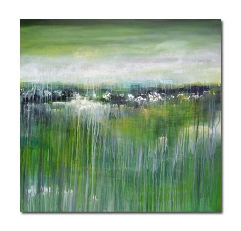 Colourful Original Abstract Landscape Painting In Blue And Green