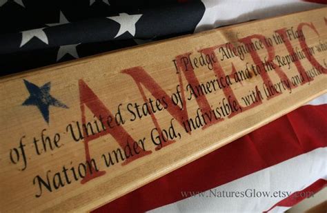 America Pledge Of Allegiance Sign Patriotic Americana Decor Etsy