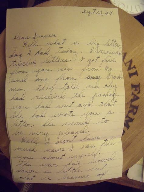 Ww2 Us Letter Home About War