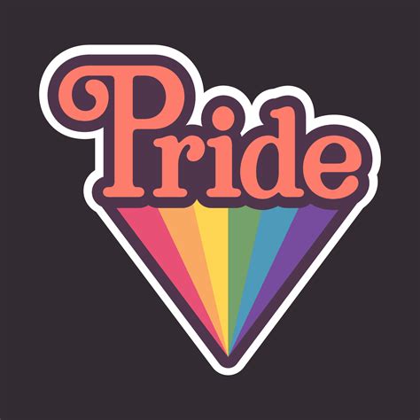 pride text with rainbow flag badge lgbt symbol gay lesbian bisexual trans queer love