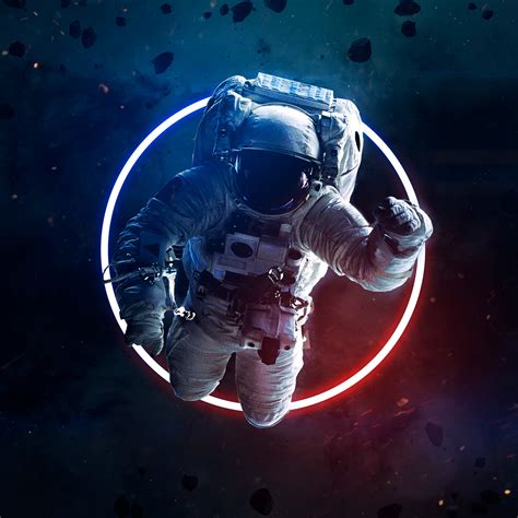 Astronaut 4k Wallpaper Asteroids Space Suit Neon Light Space Travel