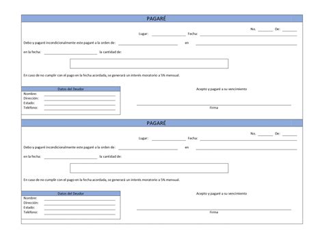 Modelo De Pagaré Con Plantillas Para Rellenar Asesorías