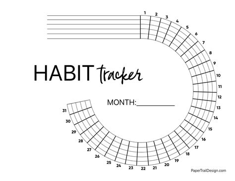 Circle Habit Tracker Printable Paper Trail Design In 2021 Habit