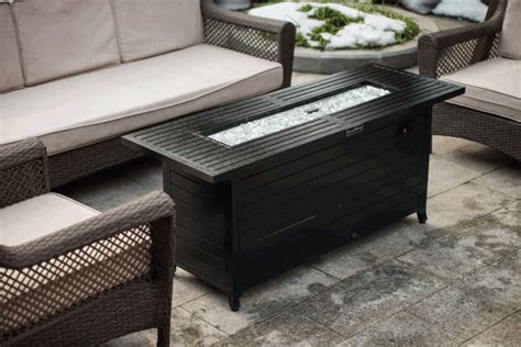 Dropship 57in Outdoor Gas Propane Fire Pits Table Aluminum 50000btu