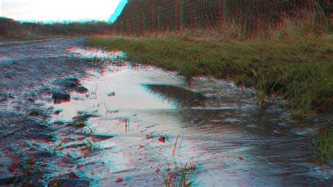 3d Anaglyph Redcyan Frozen Muddy Puddle At Longhirst North Flickr