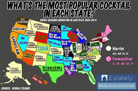 Hockey is most popular in areas of north america (particularly canada and northern parts of the united states) and europe. What's The Most Popular Cocktail In Each State? - Estately ...