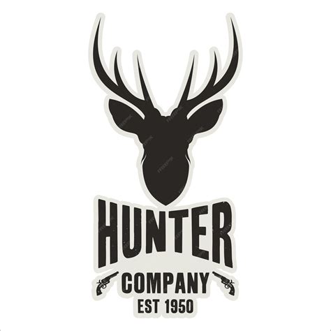Premium Vector Deer Hunting Logo Vintage Style In Black And White