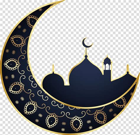Blue And Yellow Crescent Moon Illustration Ramadan Moon Eid Al Fitr