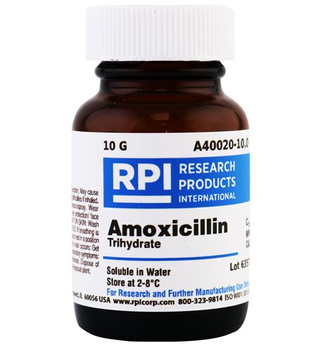 A40020 100 Amoxicillin Trihydrate 10 Grams