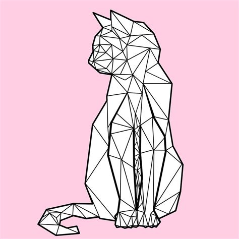 Geometric Cat, an art print by Freddie O'Brion | Geometric cat, Geometric animals, Geometric drawing