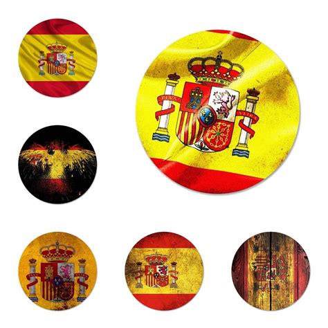 Spanish Flag Spain National Icons Pins Badge Decoration Brooches Metal Badges For Clothes