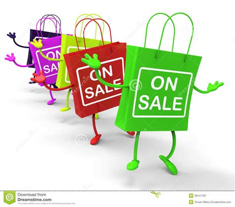 On Sale Bags Show Sales Deals And Bargains Stock Illustration