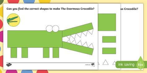 Free Crocodile Shape Worksheet Worksheet Pack To Support Teaching