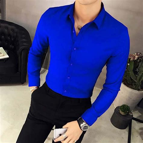 Kenro Shirt For Men Long Sleeve Slim Fit Handsome British Office Male Top Business Korean