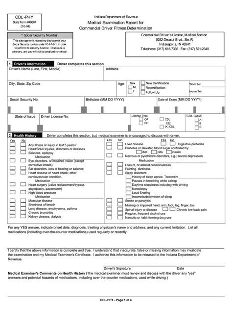 To obtain and maintain a cdl you may be required to have a dot medical card. Indiana Cdl Physical Examination Form - Fill Online, Printable, Fillable, Blank | pdfFiller