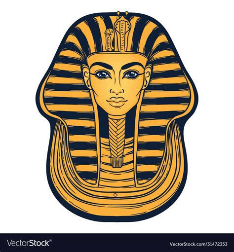 King Tutankhamun Mask Ancient Egyptian Pharaoh Vector Image