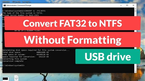 How To Convert FAT32 To NTFS File System Without Formatting USB Drive