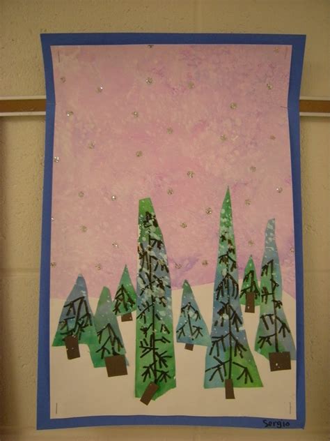 Whats Happening In The Art Room 2nd Grade Winter Landscapes