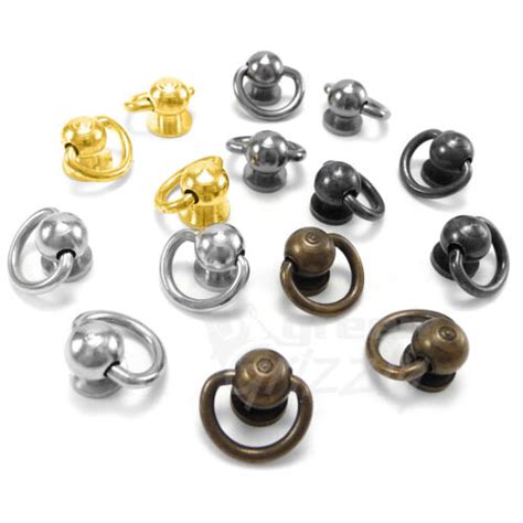 Ball Post With Swivel D Ring Dee Ring Stud With Screwback Screw Rivets