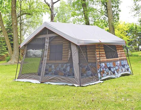 This Log Cabin Tent Has A Giant Screened In Front Porch For A True Luxury Camping Experience