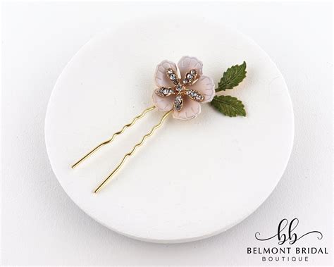 Wedding Hair Pins Pink Flower Hair Pins Bridal Hair Pins Etsy