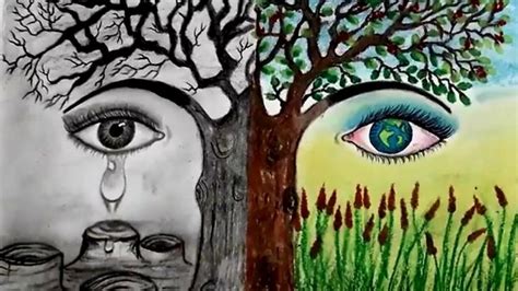 Save Trees Save Earthartandcraft With Pratima Earth Art Drawing Mother