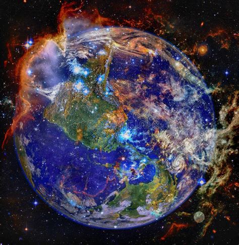 Beautiful Planet Earth In Outer Space Elements Of This Image Furnished By Nasa Stock Photo