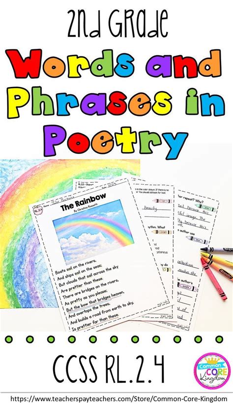 Poetry Words And Phrases 2nd Grade Rl24 2nd Grade Writing