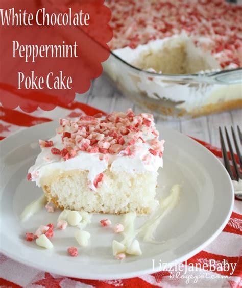 Red velvet poke cake infused with cream cheese flavoring in this million dollar easy secret! White Chocolate Peppermint Poke Cake - Liz on Call