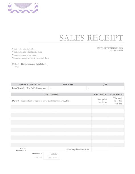 Sales Receipt Template Download Free Documents For Pdf Word And Excel