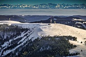 Luftaufnahme Feldberg (Schwarzwald) - Winterluftbild Gipfel in der ...