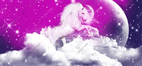 Beautiful Rainbow Unicorn On The Cloud Background Galaxy Unicorn