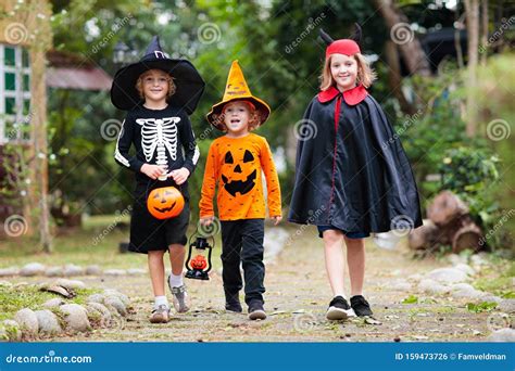 Kids Trick Or Treat Halloween Fun For Children Stock Photo Image Of