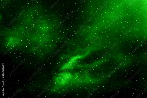 Green Galaxy Space Background Starry Night Sky Background Night Sky