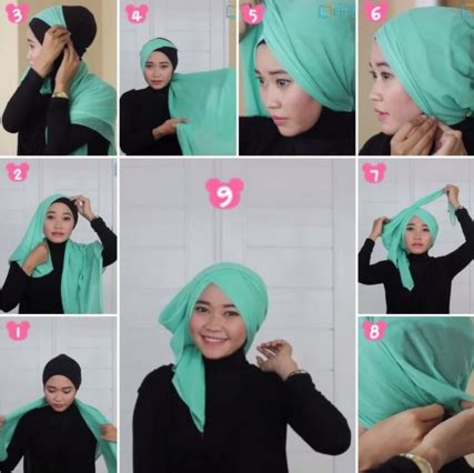 Kumpulan Cara Memakai Kerudung Segi Empat Turban Hijab Trendz Fashion