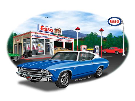 1969 Chevelle Ss 396 Gas Station Dark Blue With White Stripe And Vinyl