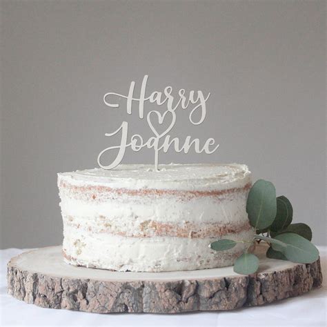 Personalised Natural Wood Wedding Cake Topper By Fira Studio