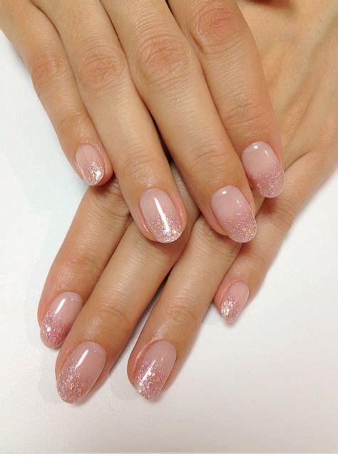 Neutral Pink Glitter Fade Nails Glitter Fade Nails Faded Nails