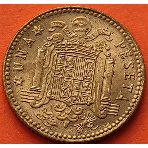 ESPAÑA 1 PESETA 1963 19 66 FRANCISCO FRANCO y AGUILA KM 775 MONEDA DE