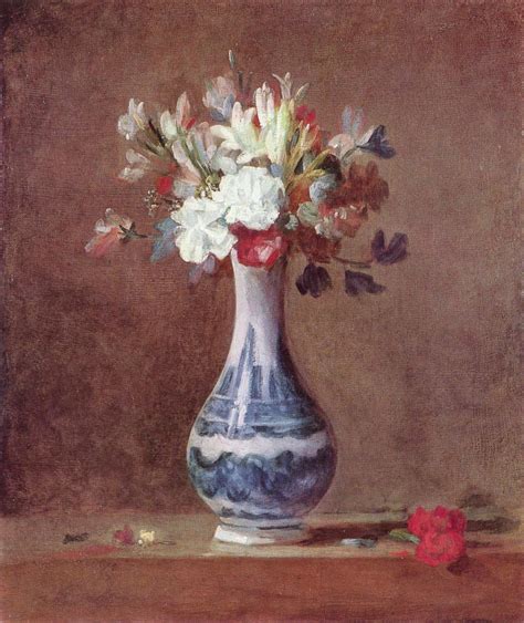 Still Life Flowers In A Vase C1760 1763 Jean Baptiste Simeon