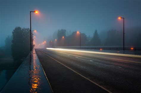 4544801 Urban Road Mist Long Exposure Photography Bridge Rain