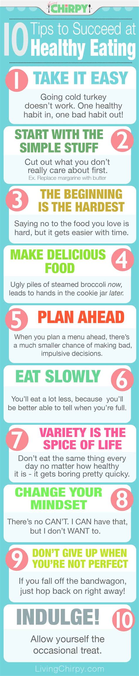 10 Tips To Succeed At Healthy Eating Living Chirpy
