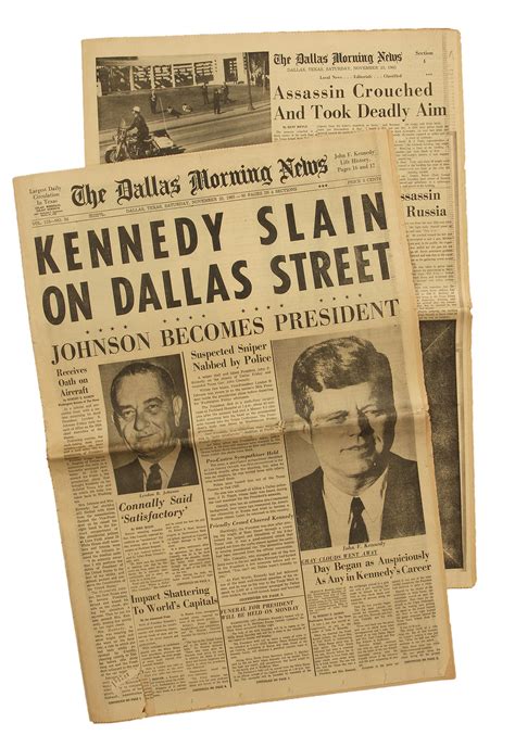 Dallas Newspaper Kennedy Assassination John F Kennedy Jfk