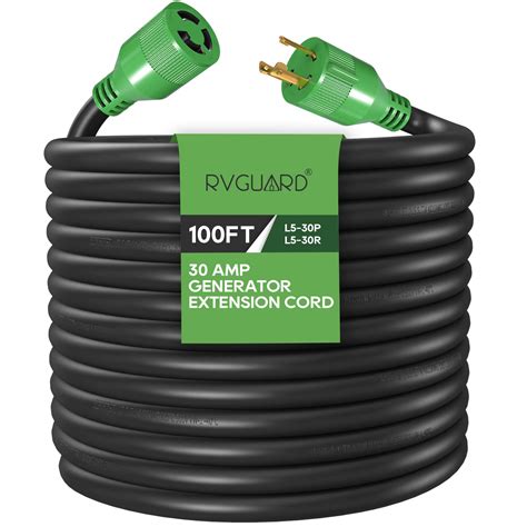 Rvguard 3 Prong 30 Amp 100 Foot Generator Extension Cord Nema L5 30p