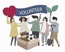 Donation and volunteering community service illustration - Download ...