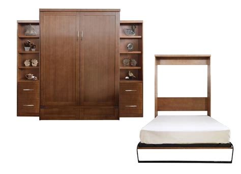Quinn Queen Murphy Bed with 2 Drawer Bookcase | Murphy bed, Queen murphy bed, Modern murphy beds