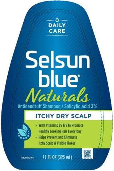 Selsun Blue Naturals Itchy Dry Scalp Images Salicylic Acid Shampoo Topical