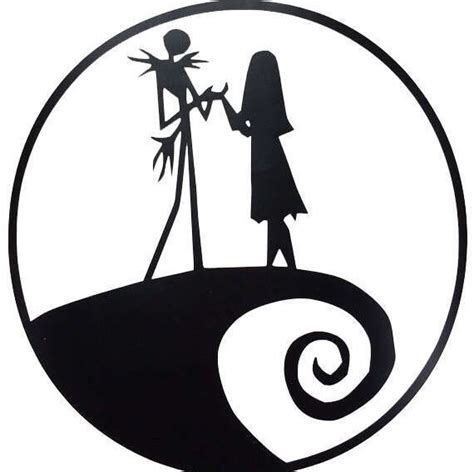 Nightmare Before Christmas Jack And Sally Heart Car Decal Vinyl Graphic