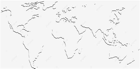 White World Map With Shadow Silhouette Blank Map Africa Cartography