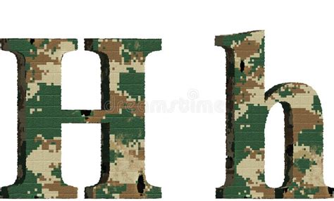 Letra Del Alfabeto H Textura De Camuflaje Militar Abstracta En